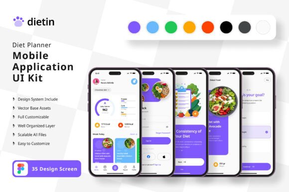 Diet Planner App Mobile UI KIT: A Practical Framework for Building Your Own Nutrition Application