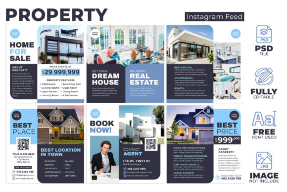 Elevate Your Brand with Real Estate 02 Instagram Feeds Pack