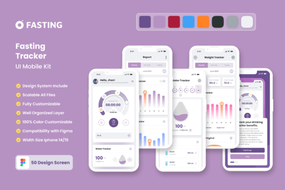 Fasting Tracker App Mobile UI KIT