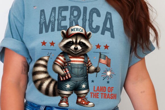 Feral 4th of July Raccoon PNG
