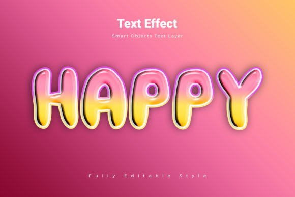 Happy Psd Text Style Effect Mockup