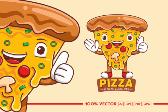 Pizza Mascot Logo Vector Graphic for Branding