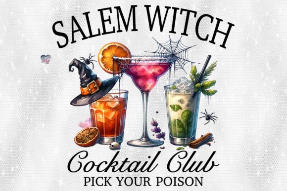 Salem Witch Cocktail Social Club PNG: A Spooky Design for Creative Entrepreneurs