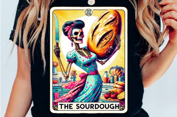 Sourdough Tarot Card PNG Sassy Skeleton: A Practical Look at This Whimsical Baking Design