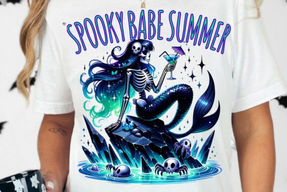 Spooky Babe Summer Goth Mermaid PNG: Elevate Your Dark Summer Projects