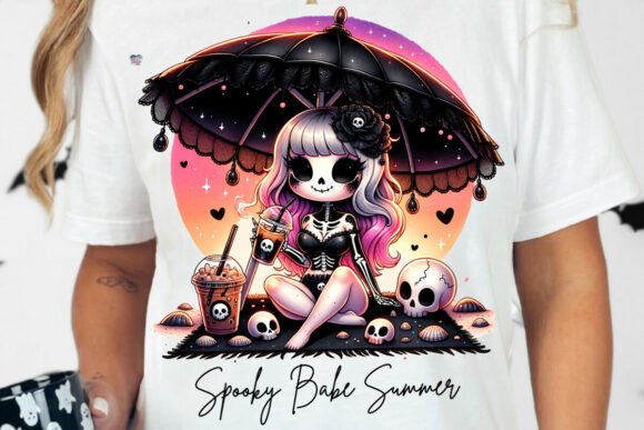 Spooky Babe Summer Goth Skeleton PNG: Your Guide to Creating Goth Beach Vibes Sublimation Projects