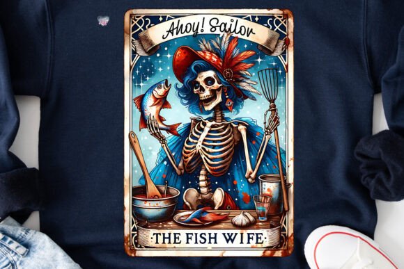The Fish Wife Skeleton Tarot Card PNG: A Digital Art Asset for Modern Creators