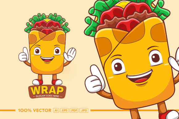 Wrap Mascot Logo Vector Graphic